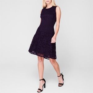 DKNY Purple Sleeveless Lace Dress